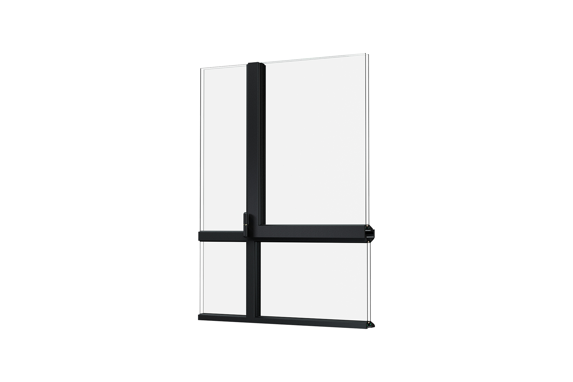 3D model of the CLASSIC-ISO-PLUS profile system in a mondriaan shape, front view
