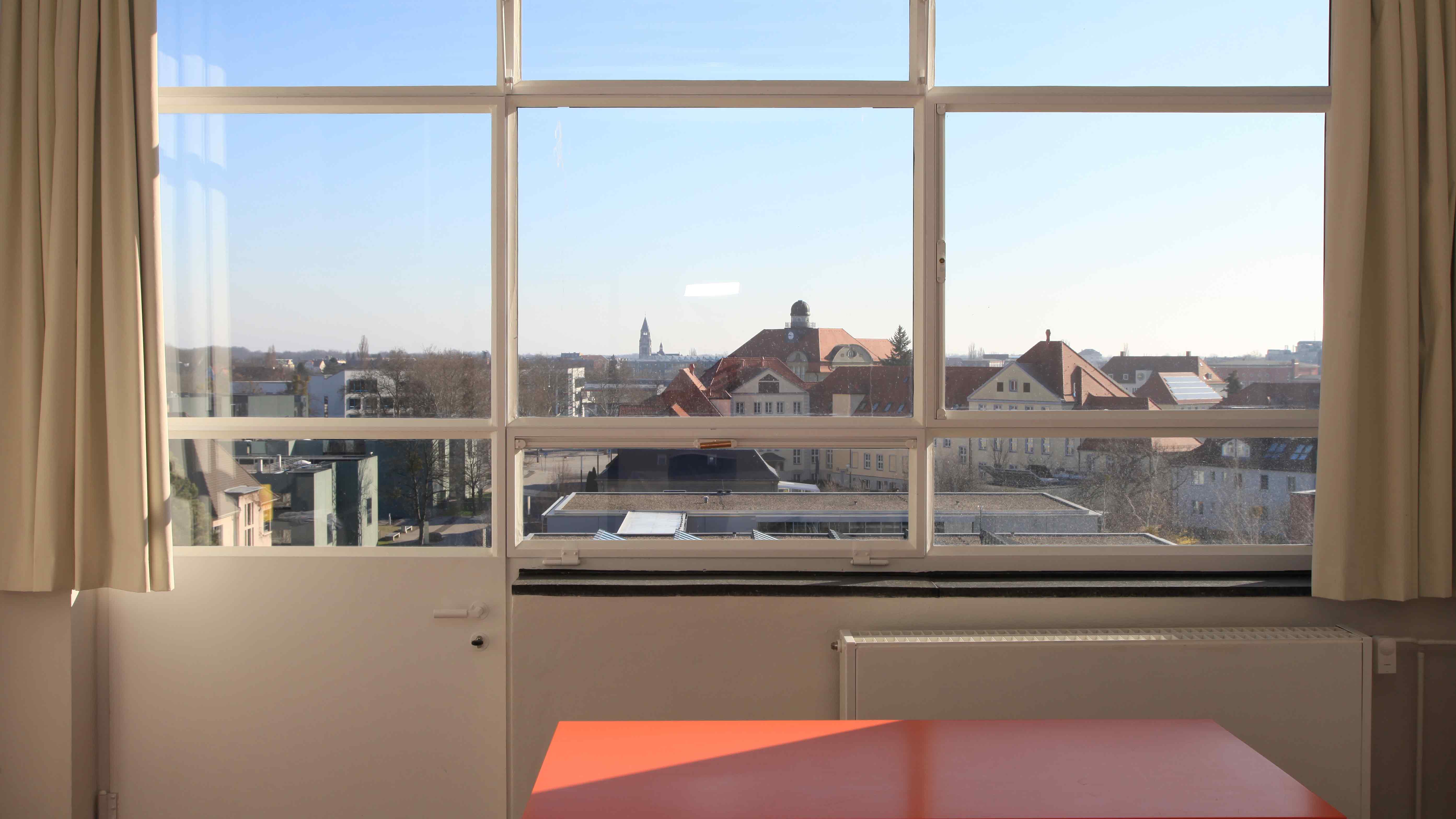 Bauhaus Dessau Atelier building with steel glazed windows in a room