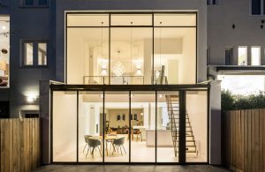 The interior visible through MHB folding doors of a residence in Amsterdam, the Netherlands intro