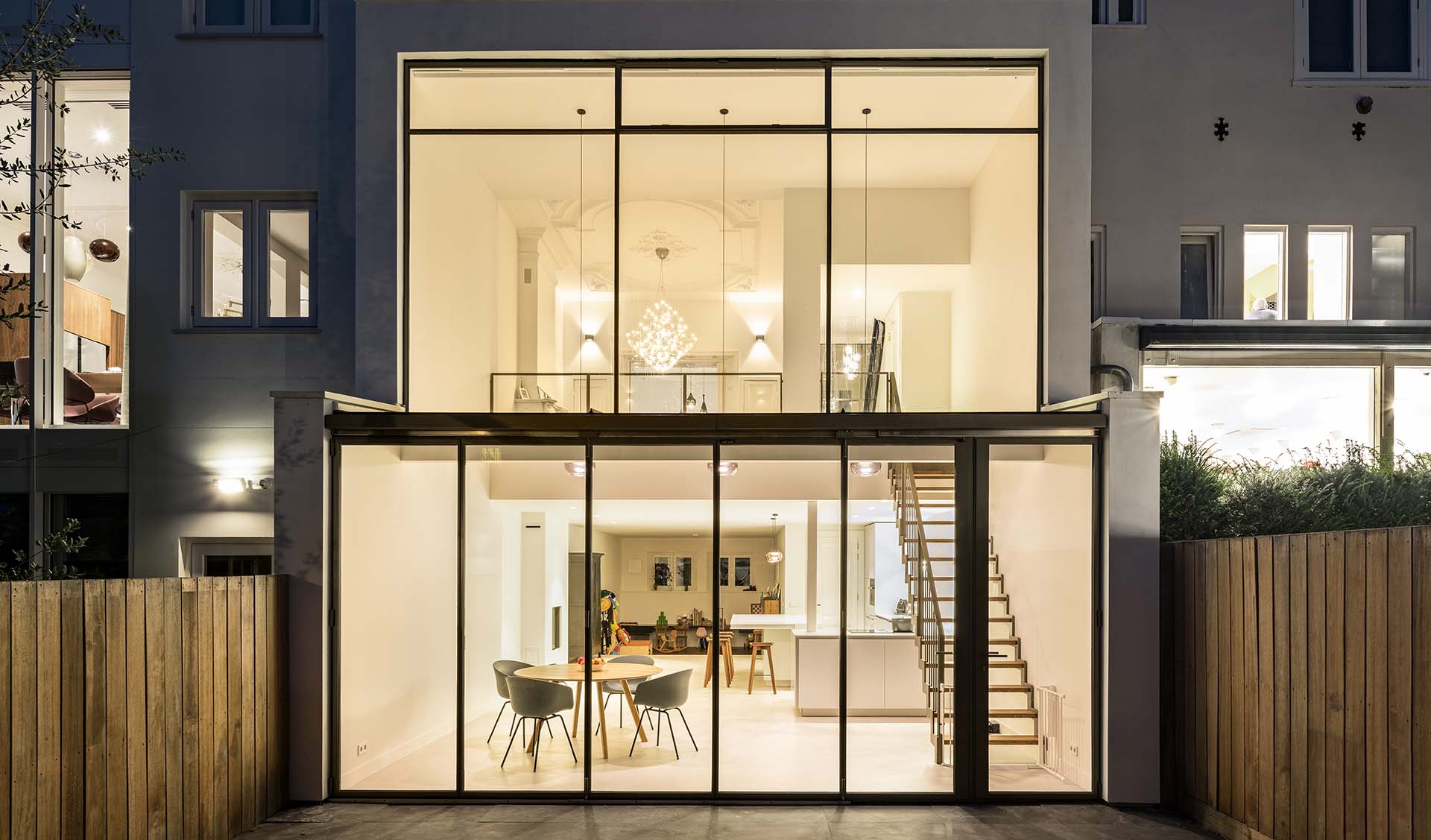 A steel folding door for a renovated building in south of Amsterdam, the Netherlands
